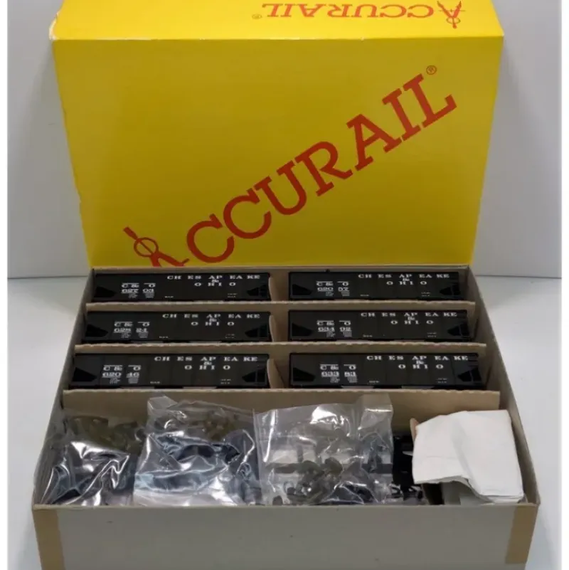 Trains|Accurail 2608 HO Chesapeake & Ohio Hopper Kit (Pack of 6) - Model Train Junction: Quality Parts and Art Supplies