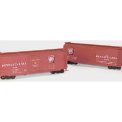 Trains|Accurail 1204 PRR HO Kit 40' Steel Box Combo Set (2) - Model Train Junction: Quality Parts and Art Supplies