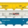 Accurail, HO Scale, 8137, ACF 47' 3-Bay Center-Flow Covered Hopper Kit, Georgia Pacific, 1003 - Model Train Junction: Quality Parts and Art Supplies Sale