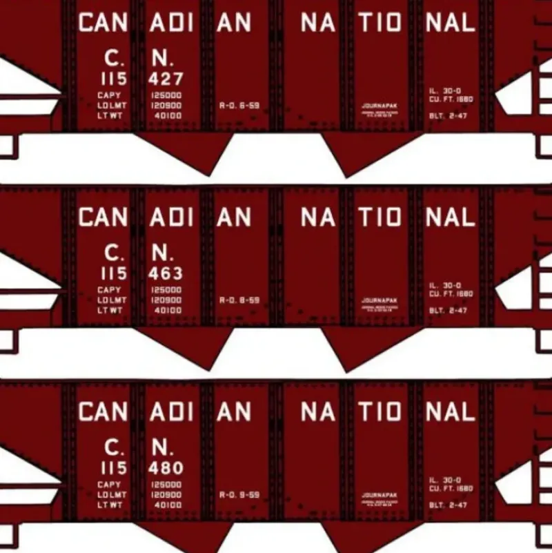 Accurail, HO Scale, 8145, Twin Hopper Car Kit, Canadian National - ( 3 Pack), Kit - Model Train Junction: Quality Parts and Art Supplies Hot
