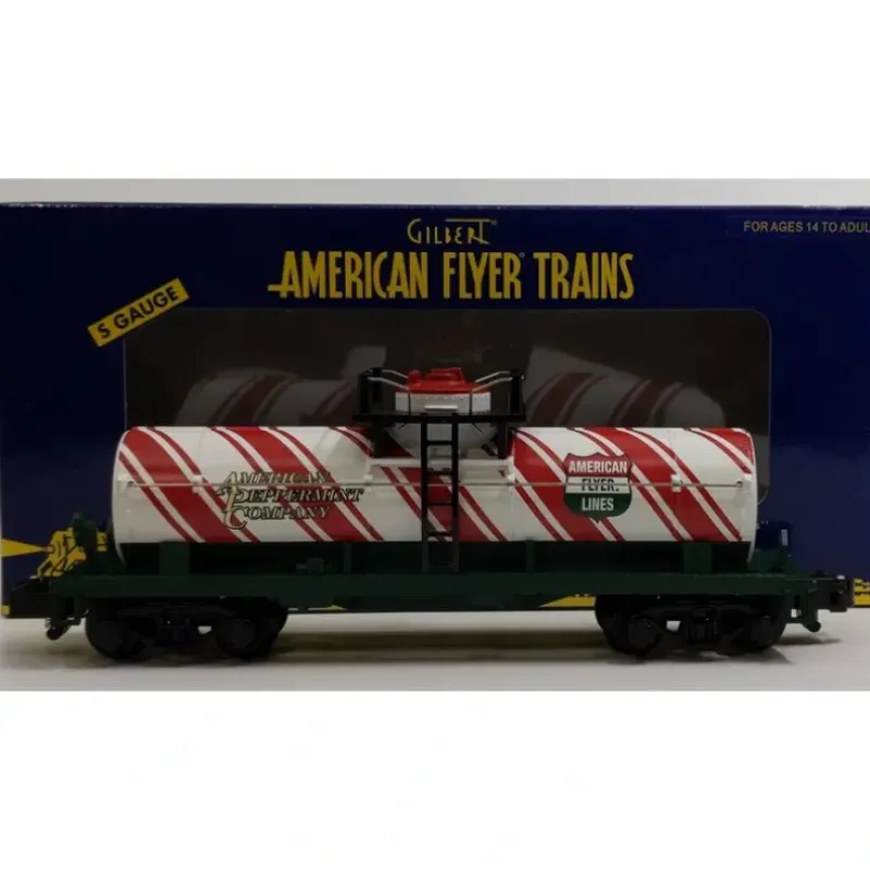 Trains|American Flyer 6-48424 S Gauge Candy Cane Single Dome Tank Car - Model Train Junction: Quality Parts and Art Supplies