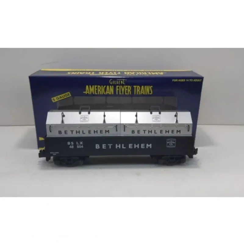 Trains|American Flyer 6-48554 S Scale Bethlehem Steel Gondola w/Coil Covers - Model Train Junction: Quality Parts and Art Supplies