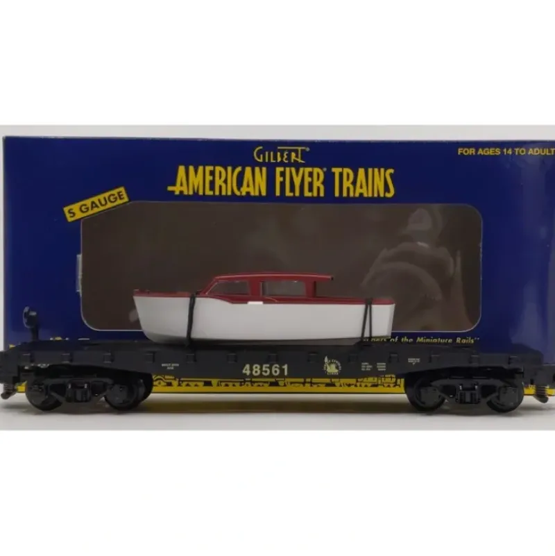 Trains|American Flyer 6-48561 S Scale Central Railroad of New Jersey Flatcar w/Boat - Model Train Junction: Quality Parts and Art Supplies