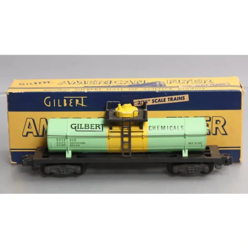 Trains|American Flyer 910 Vintage S Gilbert Chemicals Single Dome Tank Car VG/Box - Model Train Junction: Quality Parts and Art Supplies