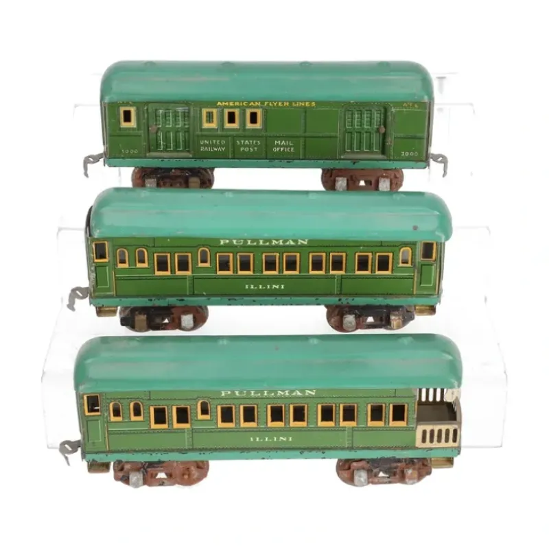 Trains|American Flyer Vintage O Assorted Passenger Cars: 3000, 3001, 3001 [3] - Model Train Junction: Quality Parts and Art Supplies