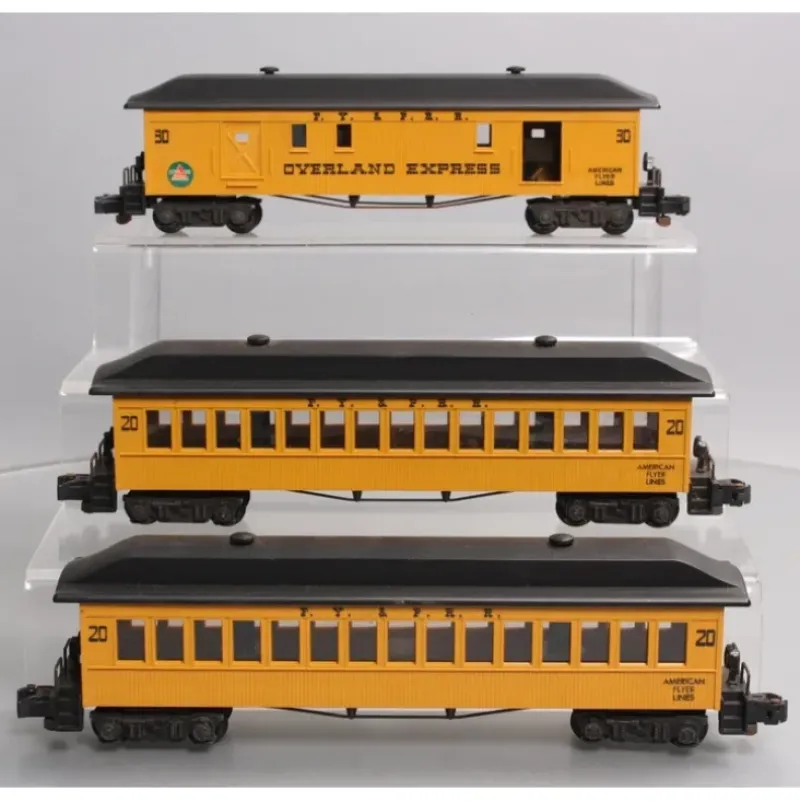 Trains|American Flyer Vintage S Gauge Frontiersman Passenger Cars: 24720, 24720, 24730 EX - Model Train Junction: Quality Parts and Art Supplies