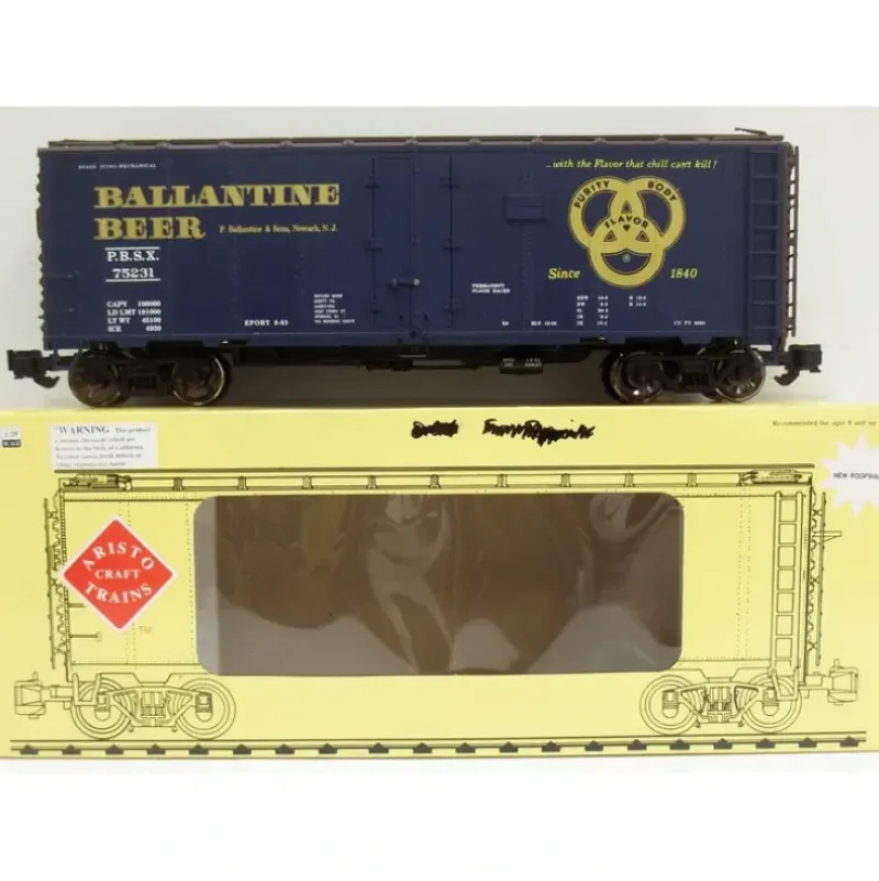 Trains|Aristo-Craft 46213 Ballantine Beer Steel Reefer Car (Plastic Wheels) - Model Train Junction: Quality Parts and Art Supplies