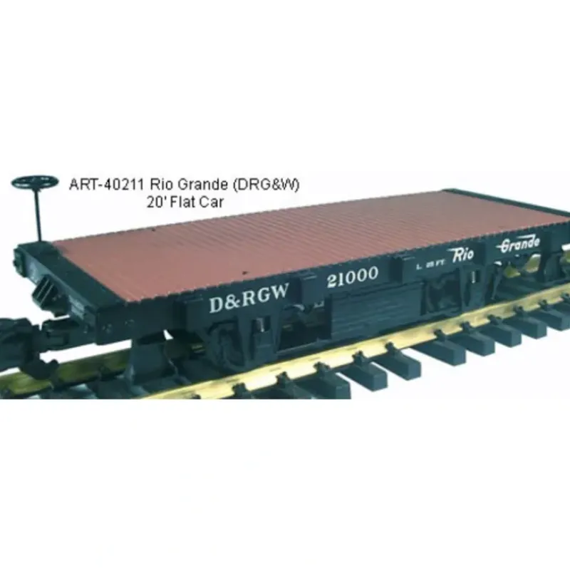 Trains|Aristo-Craft 40211 D&RGW 20' Flatcar - Model Train Junction: Quality Parts and Art Supplies