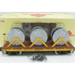 Trains|Aristo-Craft 86401 D&RGW Flatcar w/ Cable Reel Load - Model Train Junction: Quality Parts and Art Supplies