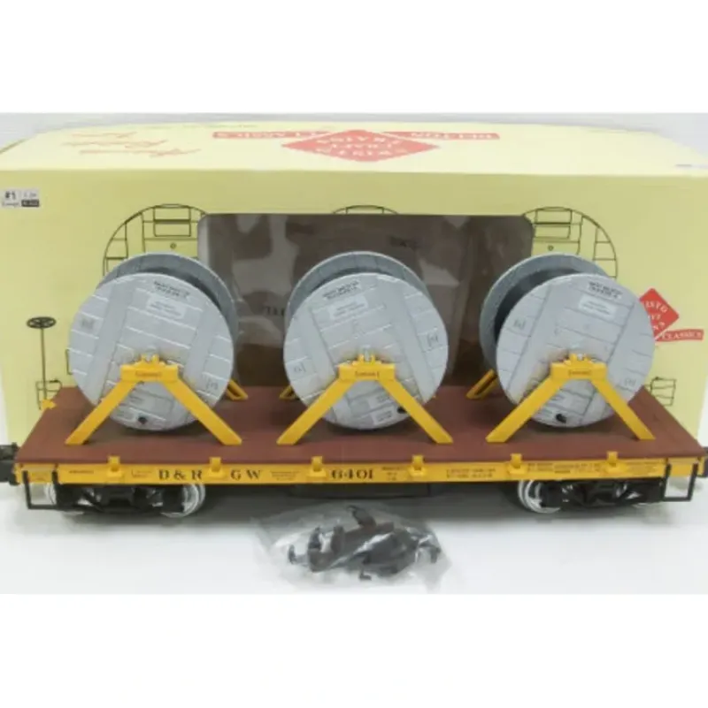 Trains|Aristo-Craft 86401 D&RGW Flatcar w/ Cable Reel Load - Model Train Junction: Quality Parts and Art Supplies