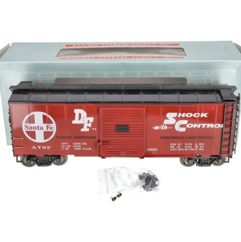Trains|Aristo-Craft 46003 G Gauge Santa Fe Boxcar w/Metal Wheels VG/Box - Model Train Junction: Quality Parts and Art Supplies
