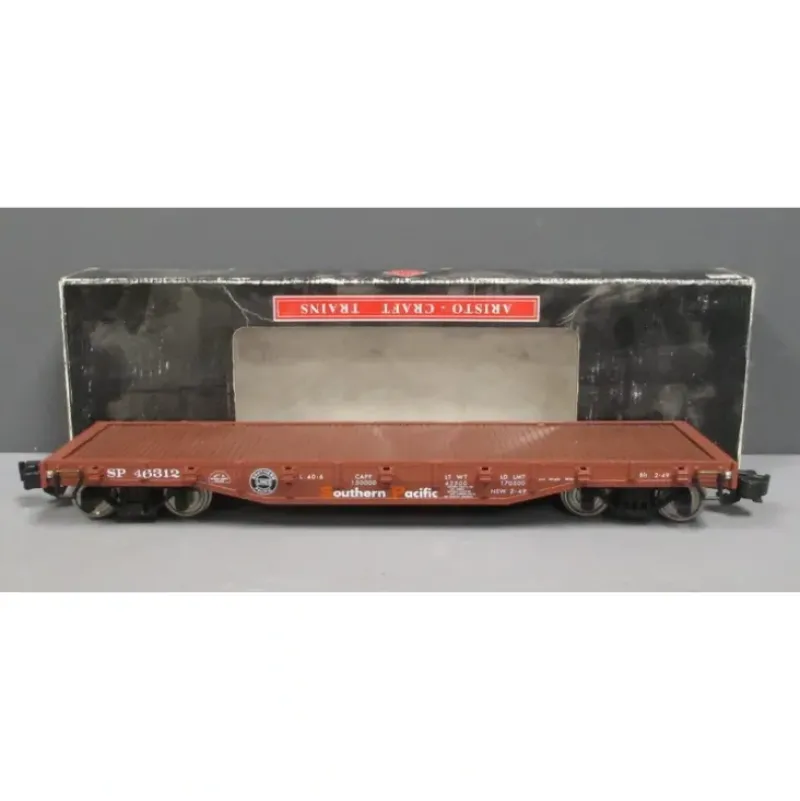 Trains|Aristo-Craft 46312 G Gauge Southern Pacific Flatcar #46312 with Stakes - Model Train Junction: Quality Parts and Art Supplies