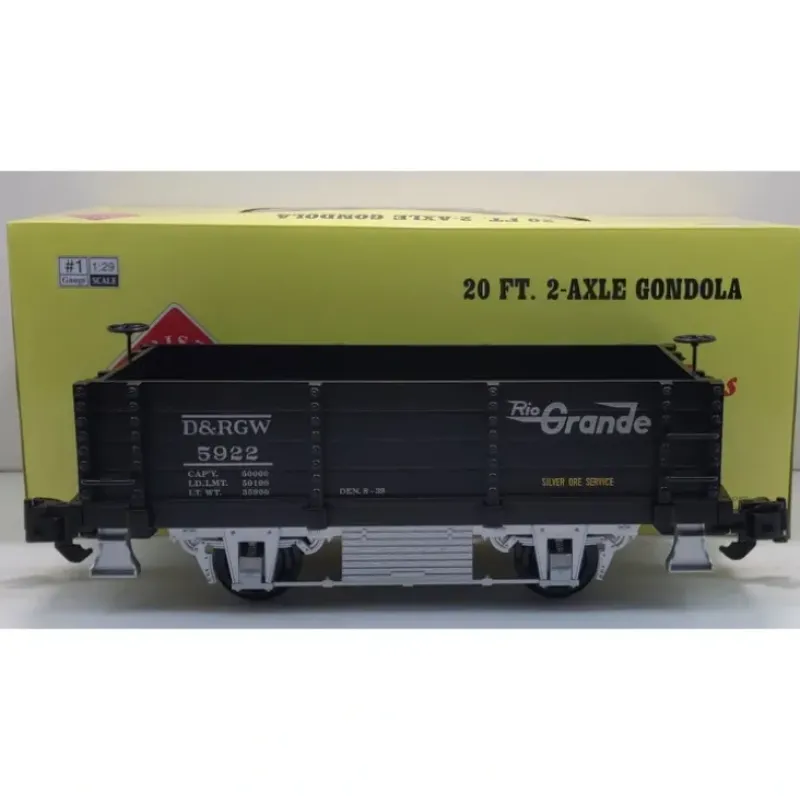 Trains|Aristo-Craft 40011 G Rio Grande 20' Gondola #5922 - Model Train Junction: Quality Parts and Art Supplies