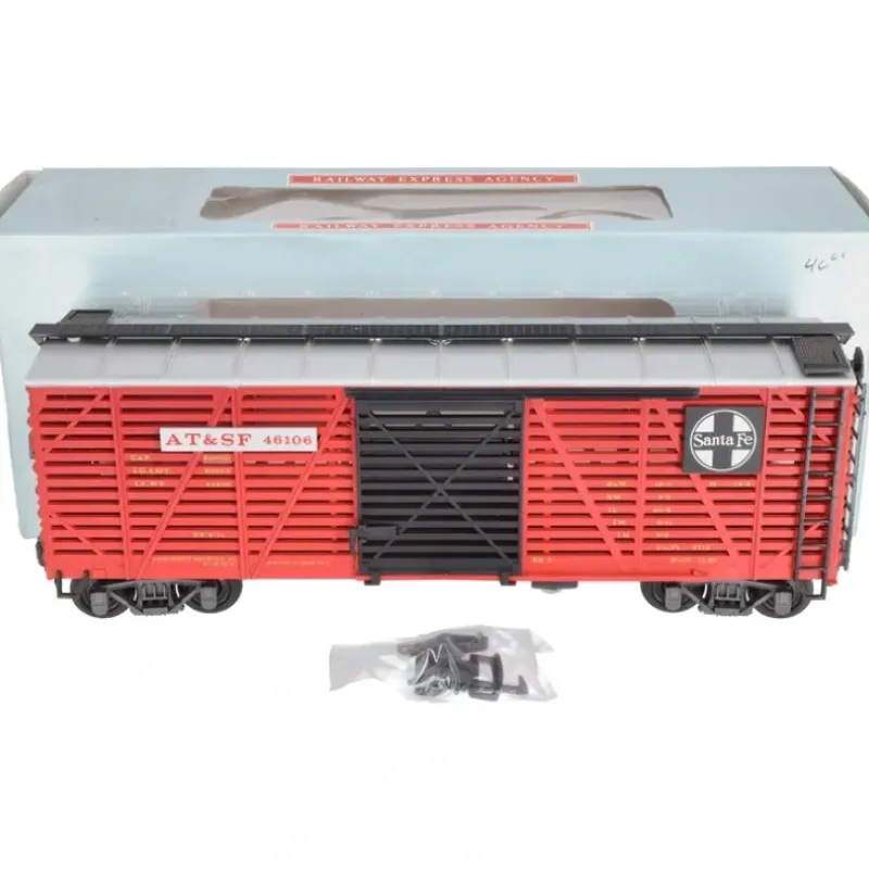 Trains|Aristo-Craft 46106 G Santa Fe Stock Car EX/Box - Model Train Junction: Quality Parts and Art Supplies