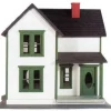 Trains|Aristo-Craft 7203A Farm House / White W.Grn Trim - Model Train Junction: Quality Parts and Art Supplies
