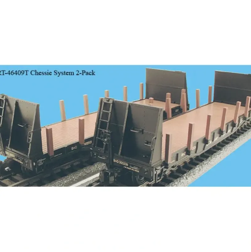 Trains|Aristo-Craft 46409T Chessie Flat Car Set w/Pipe Load - Model Train Junction: Quality Parts and Art Supplies