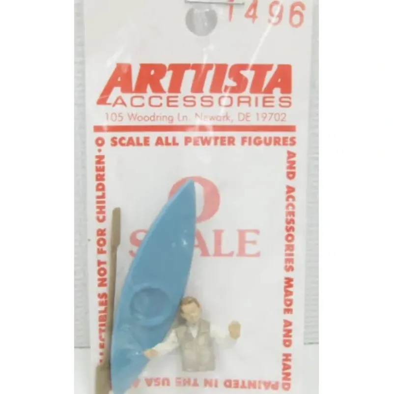 Trains|Arttista 1496 Kayak with Man O Scale Pewter Figure - Model Train Junction: Quality Parts and Art Supplies