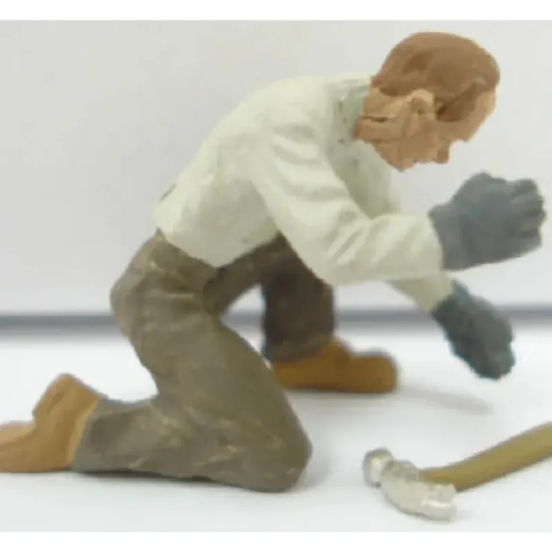 Trains|Arttista 1364 O Man Stooping W/Hammer Pewter Figure Hand Painted Colors May Vary - Model Train Junction: Quality Parts and Art Supplies