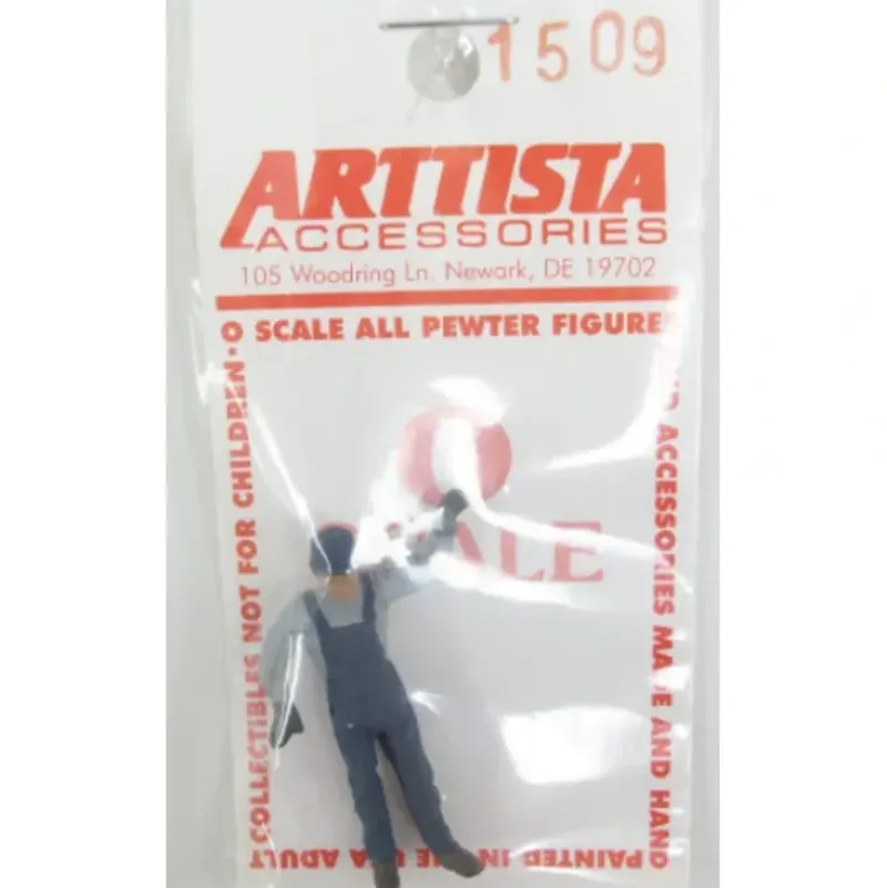 Trains|Arttista 1509 O Scale Pewter RR Worker Holding On - Model Train Junction: Quality Parts and Art Supplies