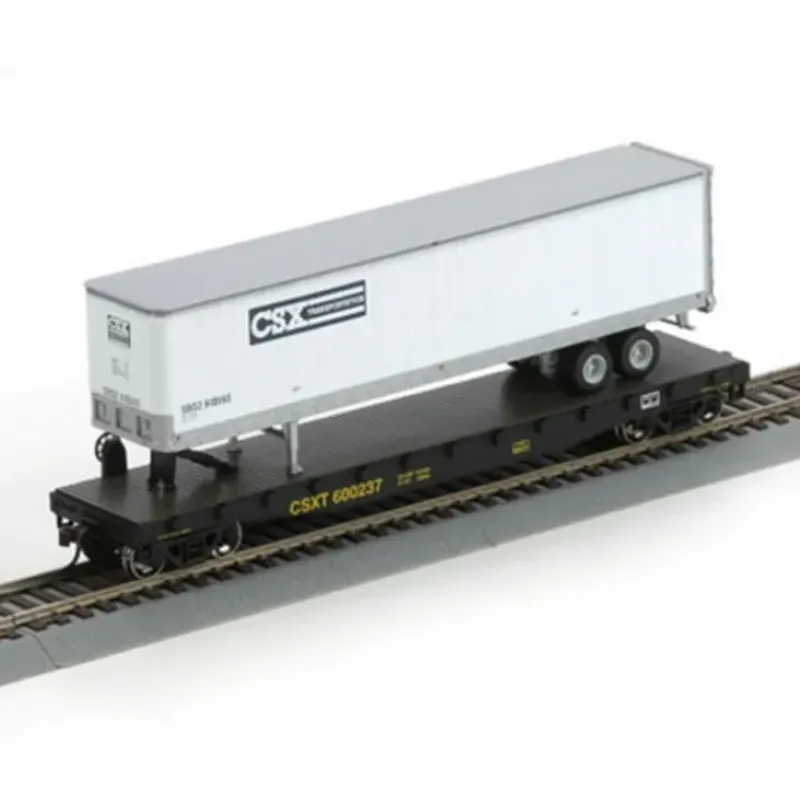 Trains|Athearn 92075 CSX 50' Flat w/Trailer - Model Train Junction: Quality Parts and Art Supplies