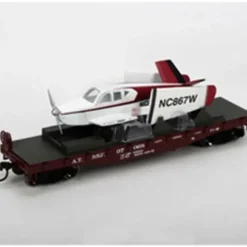 Trains|Athearn 96325 HO Atchison Topeka Santa Fe 40' Flat w/Red Plane #97068 - Model Train Junction: Quality Parts and Art Supplies