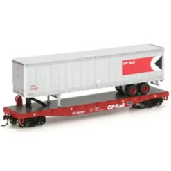 Trains|Athearn 97757 HO Canadian Pacific 50' Flat w/46' Trailer CPR #504364 - Model Train Junction: Quality Parts and Art Supplies