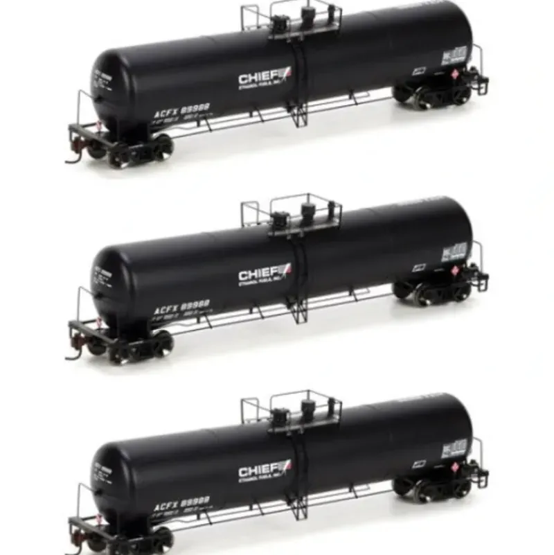 Trains|Athearn 97603 HO Chief Ethanol Fuels 30K Gallon Ethanol Tank Cars (Set of 3) - Model Train Junction: Quality Parts and Art Supplies