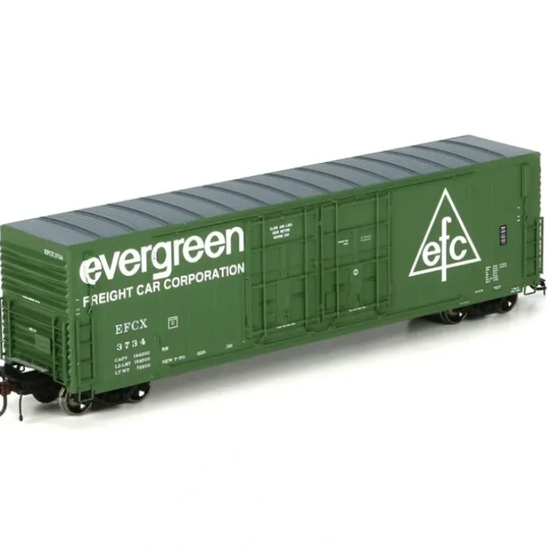 Trains|Athearn 69036 HO Evergreen Freight Car Corp. 50' PC&F Plug Door Box Car #3734 - Model Train Junction: Quality Parts and Art Supplies