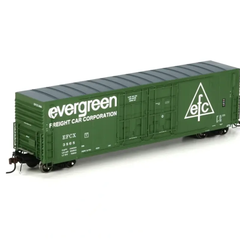 Trains|Athearn 69037 HO Evergreen Freight Car Corp. 50' PC&F Plug Door Box Car #3868 - Model Train Junction: Quality Parts and Art Supplies