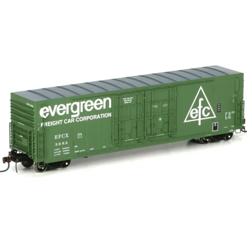 Trains|Athearn 69040 HO Evergreen Freight Car Corp 50' PC&F Plug Door Box Car #3682 - Model Train Junction: Quality Parts and Art Supplies