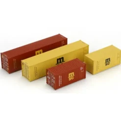 Trains|Athearn 27898 HO Mediterranean Shipping RTR 20''&40'' Containers MSC (Set of 4) - Model Train Junction: Quality Parts and Art Supplies