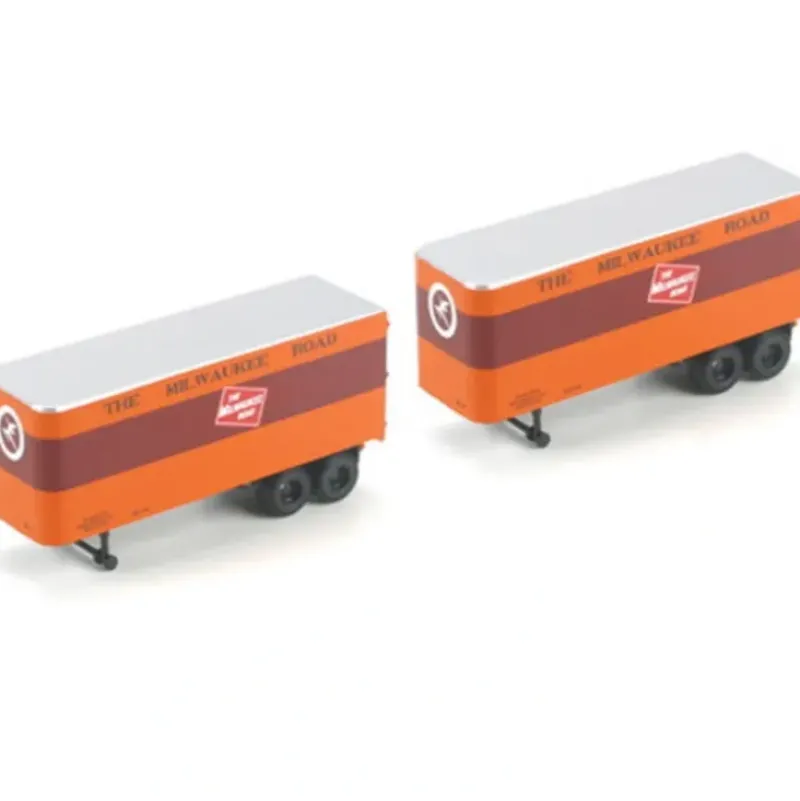 Trains|Athearn 92472 HO Milwaukee Road Two 25' Trailers 28-4 and 28-19 - Model Train Junction: Quality Parts and Art Supplies