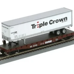 Trains|Athearn 92076 HO Norfolk Southern 50' Flatcar w/ Triple Crown Trailer - Model Train Junction: Quality Parts and Art Supplies
