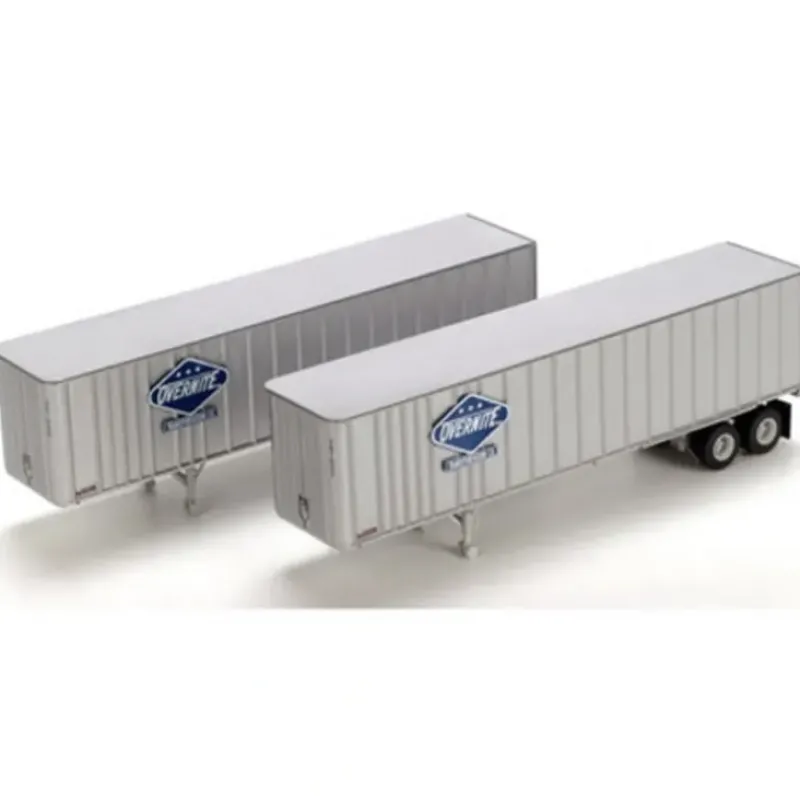 Trains|Athearn 28008 HO Overnite 40' Exterior Post Z-Van Trailer Set # 1 (Set of 2) - Model Train Junction: Quality Parts and Art Supplies