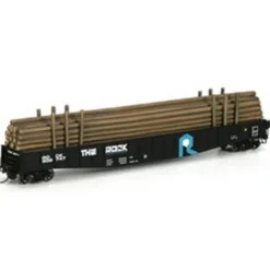 Trains|Athearn 76522 HO RTR 65'6" Mill Gondola w/Pole Load, RI #502747 - Model Train Junction: Quality Parts and Art Supplies