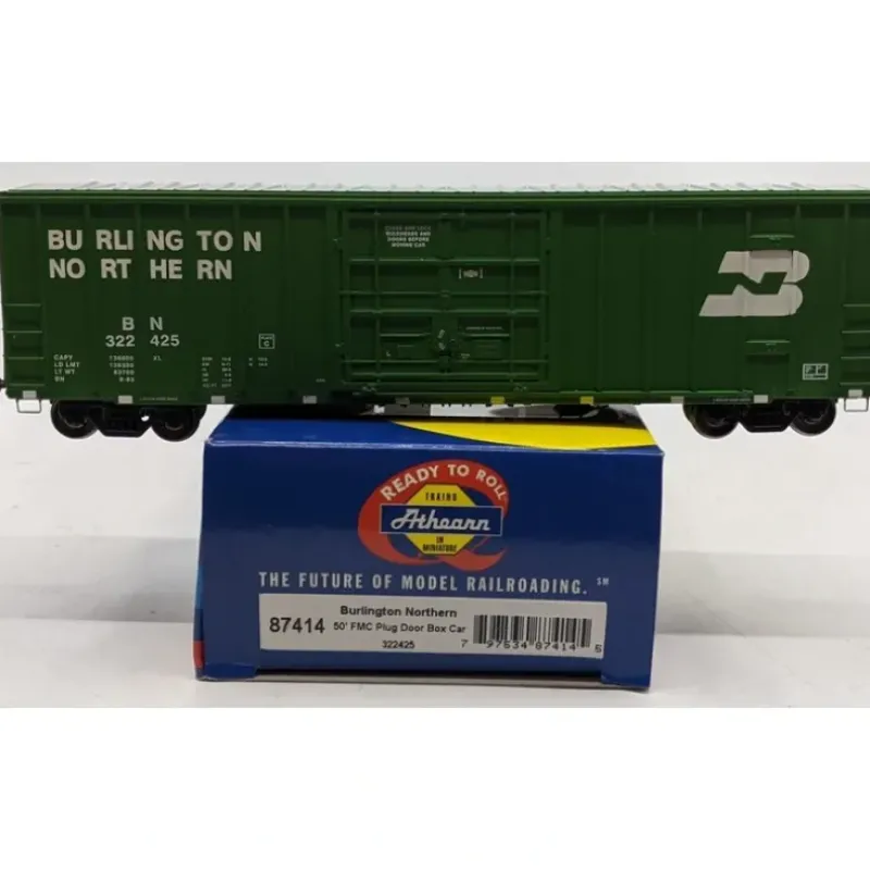 Trains|Athearn 87414 HO Scake Burlington Northern 50' FMC Plug Door Box Car #322425 - Model Train Junction: Quality Parts and Art Supplies