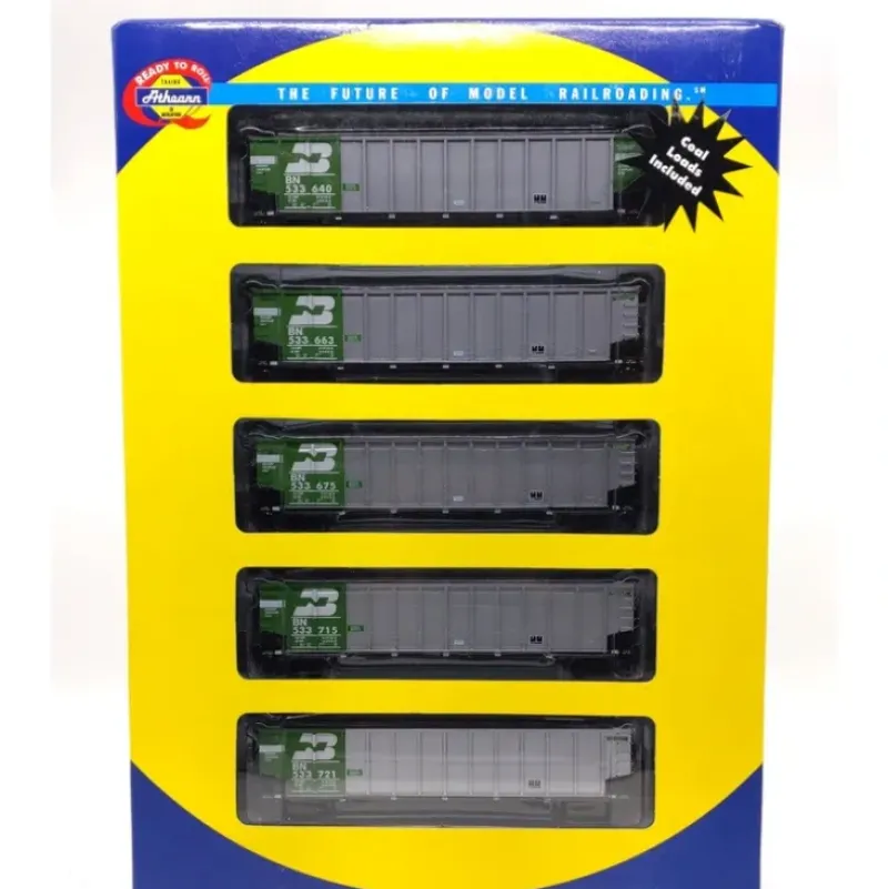 Trains|Athearn 93036 HO Scale Burlington Northern Coalporter #6 (Set of 5) NIB - Model Train Junction: Quality Parts and Art Supplies