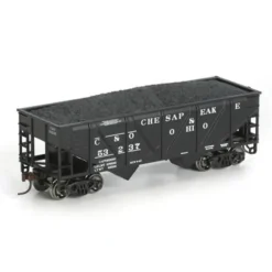 Trains|Athearn 70791 HO Scale C&O 34' Ribbed Hopper w/Coal Load #53237 - Model Train Junction: Quality Parts and Art Supplies