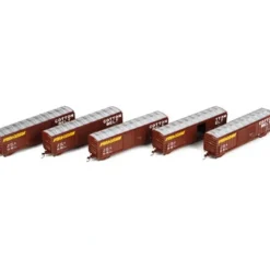 Trains|Athearn 97885 HO Scale Cotton Belt 50' FMC Double Door Boxcars (Pack of 5) - Model Train Junction: Quality Parts and Art Supplies