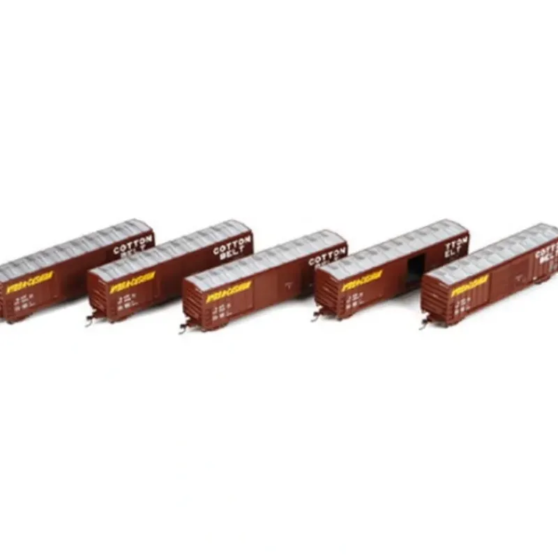 Trains|Athearn 97885 HO Scale Cotton Belt 50' FMC Double Door Boxcars (Pack of 5) - Model Train Junction: Quality Parts and Art Supplies