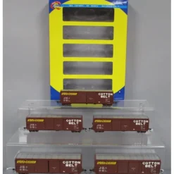 Trains|Athearn 97884 HO Scale Cotton Belt 50' FMC Double Door Boxcars (Set of 5) - Model Train Junction: Quality Parts and Art Supplies