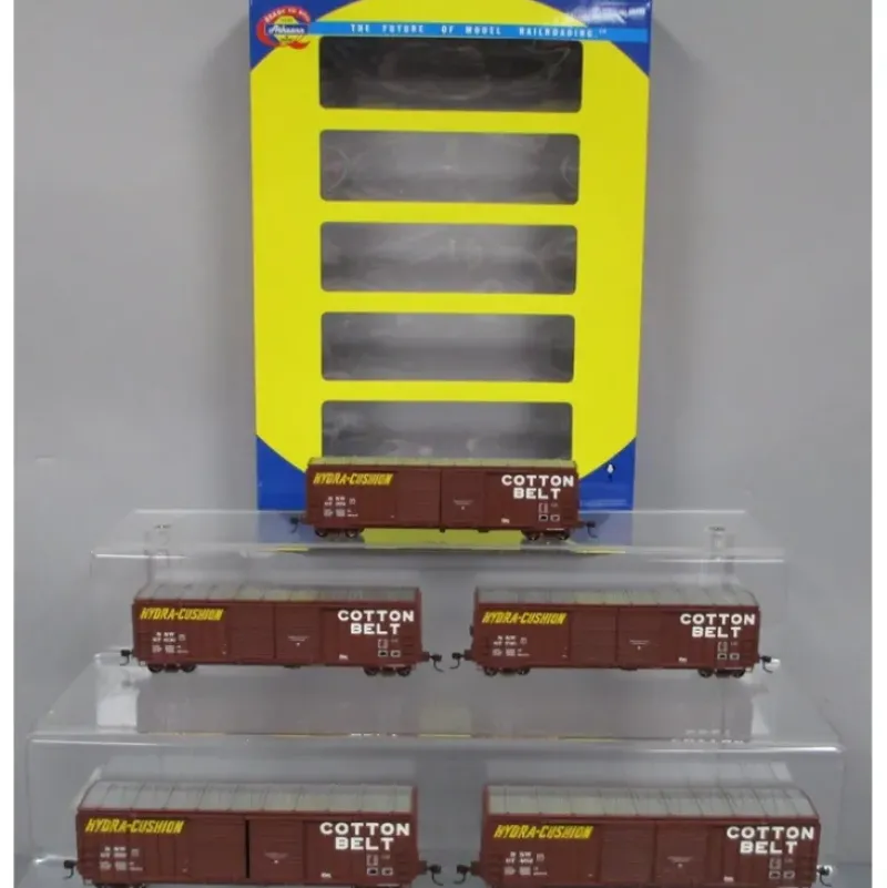 Trains|Athearn 97884 HO Scale Cotton Belt 50' FMC Double Door Boxcars (Set of 5) - Model Train Junction: Quality Parts and Art Supplies