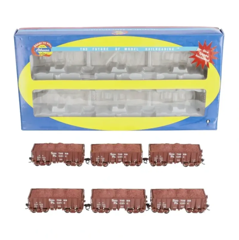 Trains|Athearn 94943 HO Scale Southern Pacific 26' Lo-Sided Ore Cars 6-Pack - Model Train Junction: Quality Parts and Art Supplies