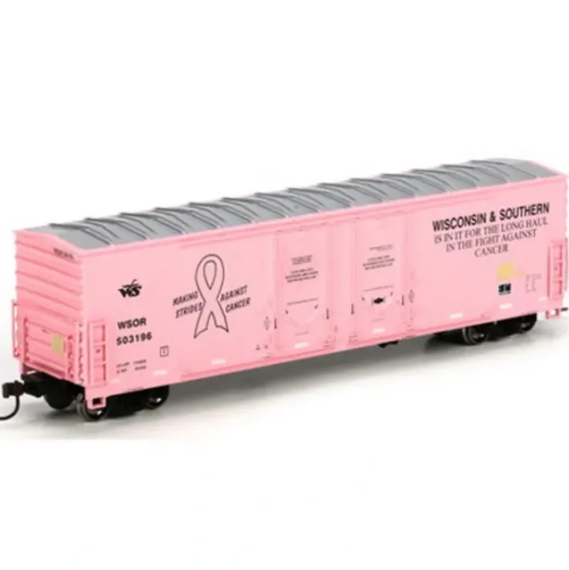 Trains|Athearn 91287 HO WSOR/Breast Cancer 50' Evans DD Plug Boxcar - RTR - Model Train Junction: Quality Parts and Art Supplies