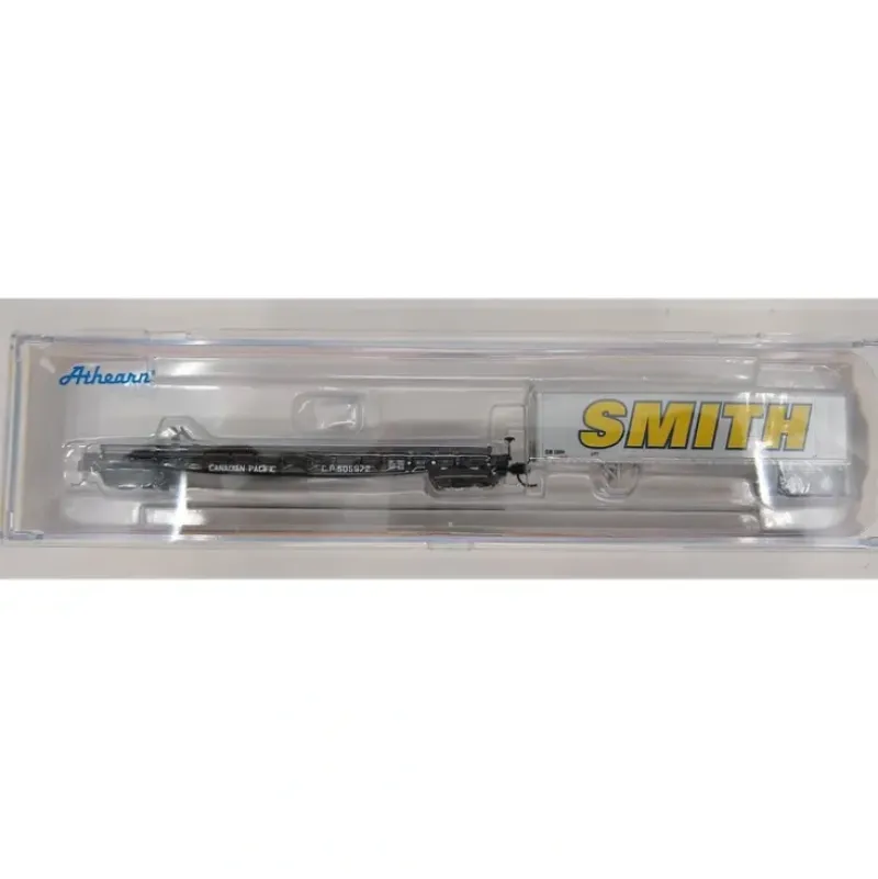 Trains|Athearn 17320 N Canadian Pacific Rail Flatcar #505972 w/ 40' Smith Trailer - Model Train Junction: Quality Parts and Art Supplies