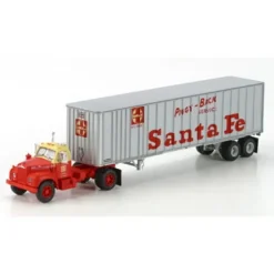 Trains|Athearn 70989 Santa Fe HO RTR Mack B Tractor w 40'' Exterior Post Trailer - Model Train Junction: Quality Parts and Art Supplies