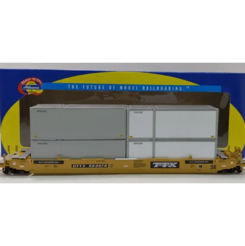 Trains|Athearn 91916 TTX 56' Well Car with 4 28' Containers #4 - Model Train Junction: Quality Parts and Art Supplies