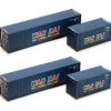 Trains|Athearn 27880 Wan Hai 20' & 40' Containers Assortment (Pack of 4) - Model Train Junction: Quality Parts and Art Supplies
