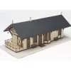 Trains|Atlas 620-2 HO 1872 Built-Up Maywood Train Station (Gray w/Maroon Trim) - Model Train Junction: Quality Parts and Art Supplies