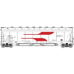 Trains|Atlas 20001077 HO ACF 4-Bay Centerflow Covered Hopper - Red Venturi #51643 - Model Train Junction: Quality Parts and Art Supplies